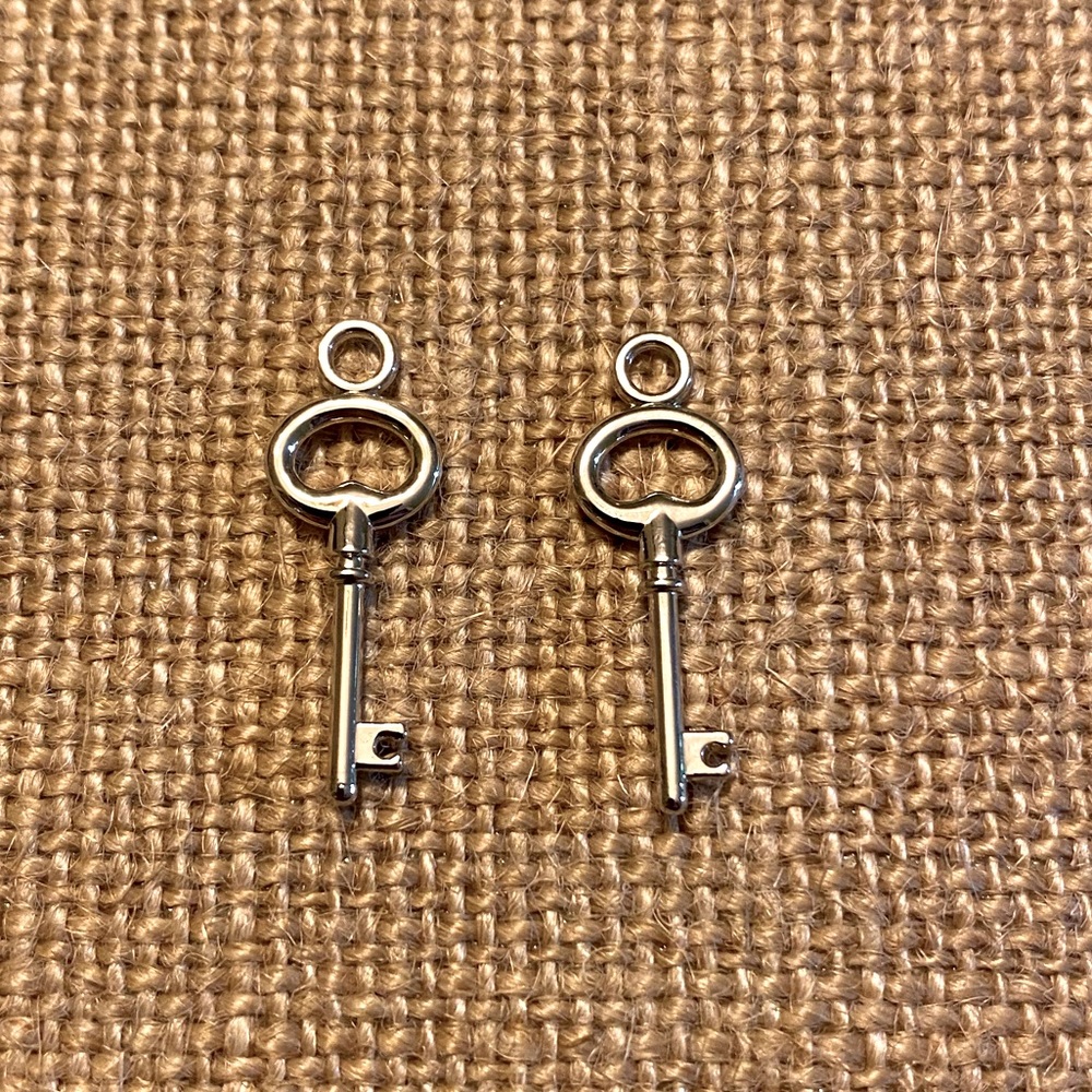 Origami Owl silver key earring drops
